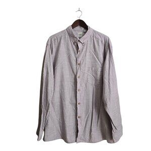 ROWM Gray Chambray Plaid Long Sleeve Casual Button Down Sz 2XB